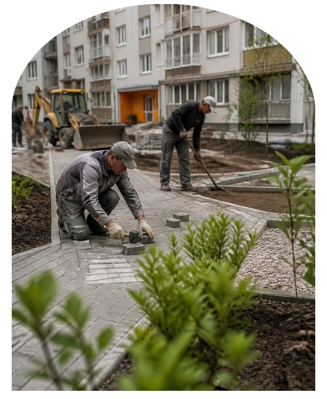 Благоустройство двора многоквартирного дома в Узловой