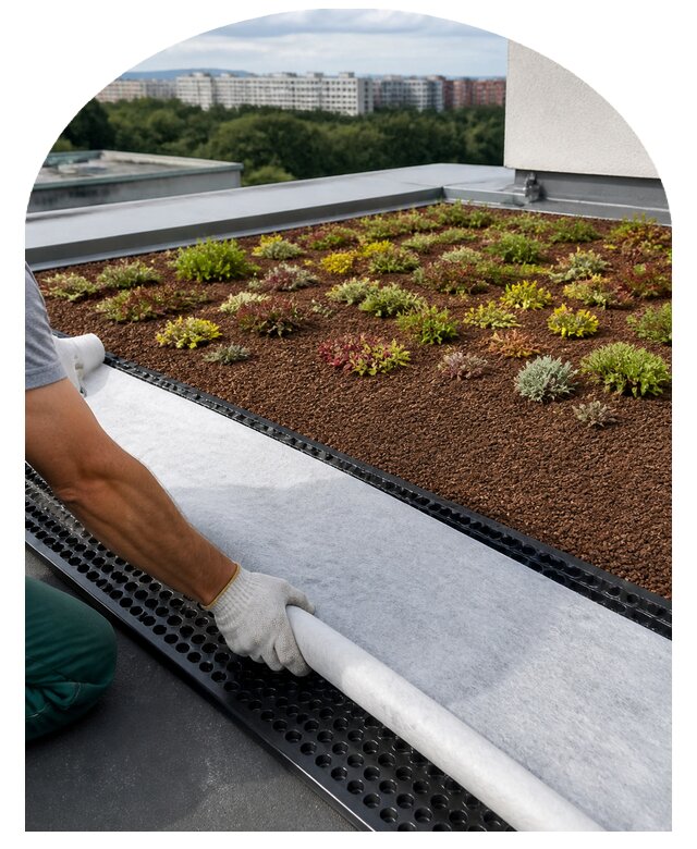 Проектирование и устройство зеленой крыши под ключ в Узловой
