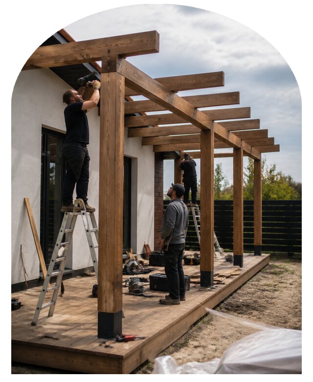 Профессиональный монтаж перголы на участке в Узловой